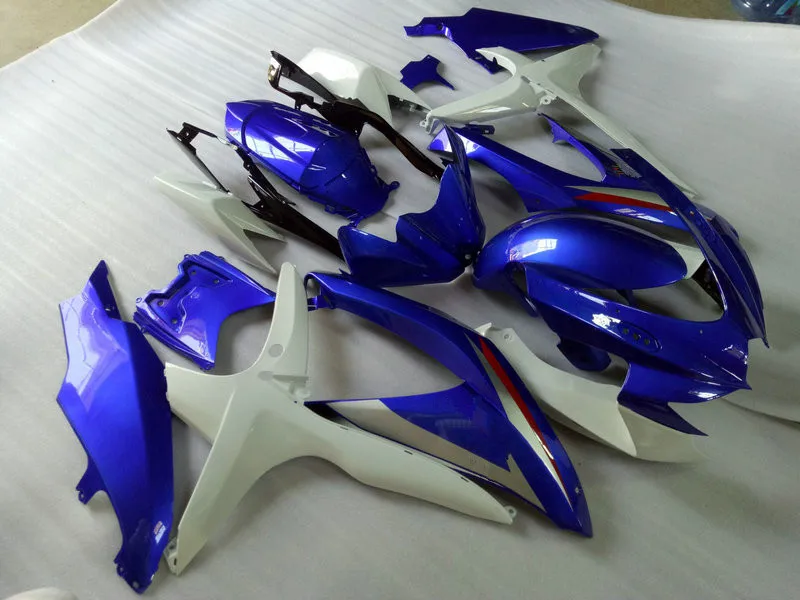 Комплект обтекателей под давлением для GSXR600 750 K8 08 09 GSXR 600 GSXR750 2008 2009 ABS белый синий