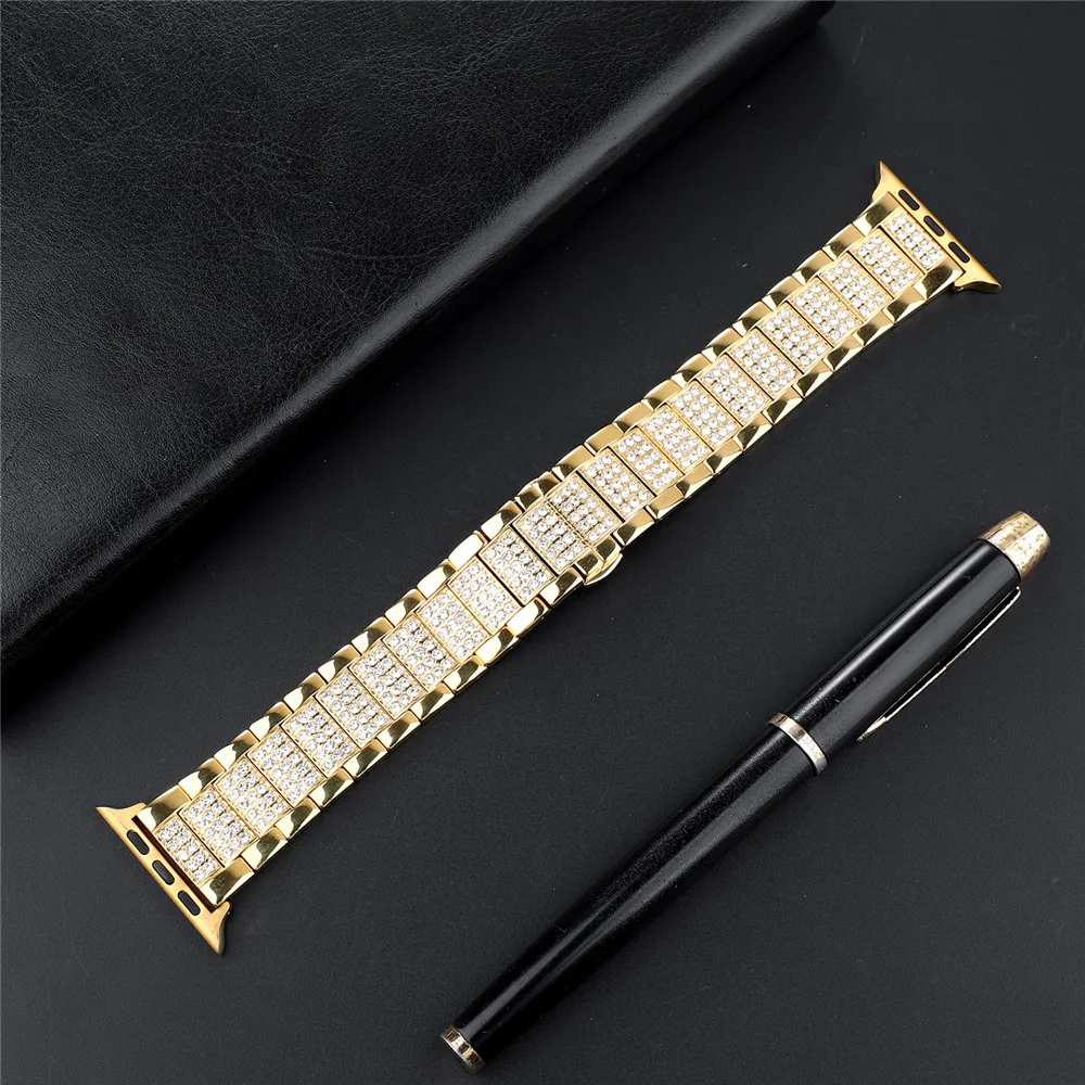 Gold Серия 4 44/42/40/38 мм, ремешок для наручных часов Apple Watch 4 ремень Нержавеющая сталь браслет для наручных часов iWatch, Для мужчин/Для женщин заменить Для мужчин t ремешок для часов - Цвет ремешка: Gold