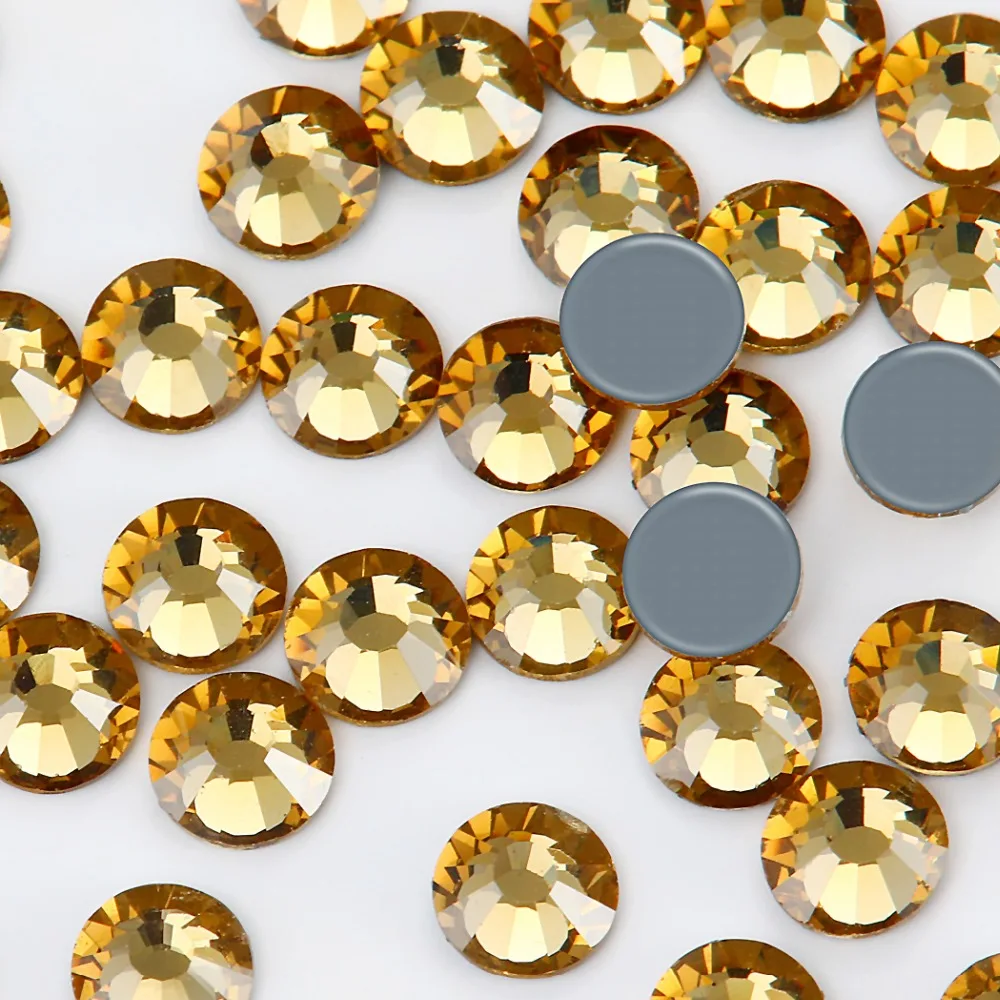 

New SMC Cut Light Colorado Topaz Iron on Rhinestone ss16 ss20 ss30 Hotfix Rhinestones AAAAA Grade for Luxury DIY things