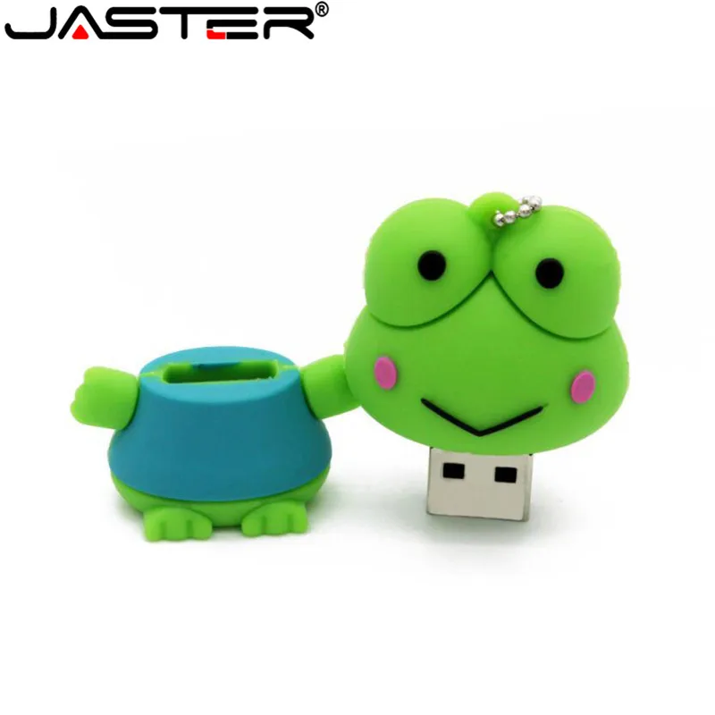 JASTER Модный USB флеш-накопитель с милой лягушкой в виде животных, Подарочный флеш-накопитель, горячая распродажа, мультяшная Флешка 4 ГБ/16 ГБ/32 ГБ/64 ГБ, USB 2,0