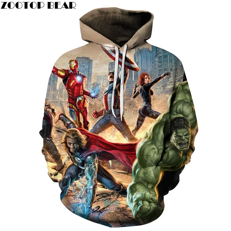 Значок с 3D принтом Мстители 4 Мужская толстовка Marvel пуловер спортивный костюм весенние толстовки уличная одежда 6XL Мстители эндгейм ZOOTOPBEAR