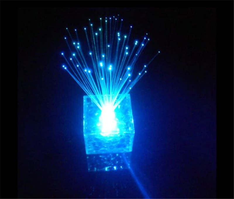 1 шт. 16 см волоконно оптическая Рождественская елка светодиодный кубик воды