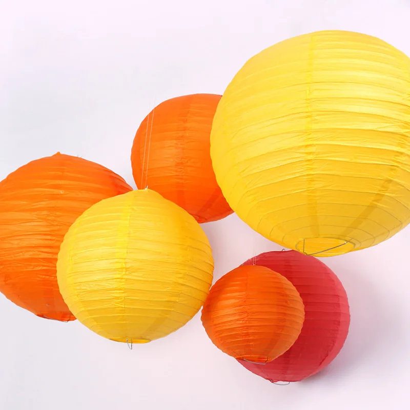 Лидер продаж 20 см китайский круглый бумажный фонарь в горошек украшение для