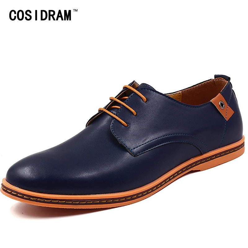 COSIDRAM размера плюс 47 48 мужская повседневная обувь PU кожаная весна осень Мужская