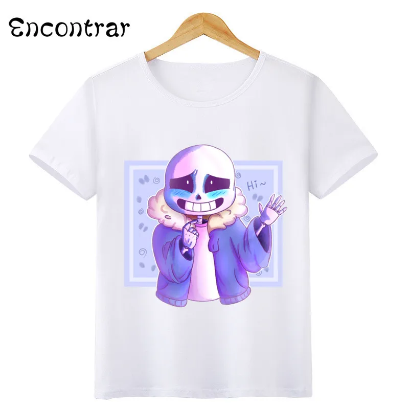 Детская футболка с рисунком игры «Undertale Sans» повседневные топы с короткими рукавами для мальчиков и девочек, детская забавная футболка HKP3053 - Цвет: HKP3053N