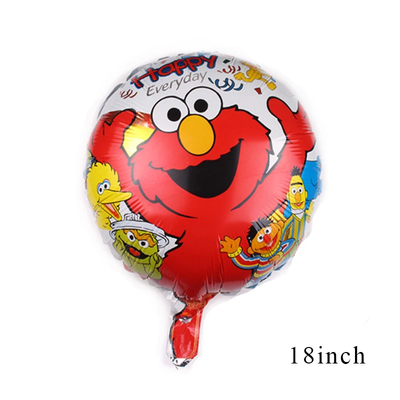 Balloon A x 1 Вечерние украшения с героями мультфильма «Улица Сезам» Элмо, посуда, бумажный стаканчик, тарелка, шляпа, Детские воздушные шары для вечеринки в честь Дня Рождения, AW03 - Цвет: Balloon A x 1
