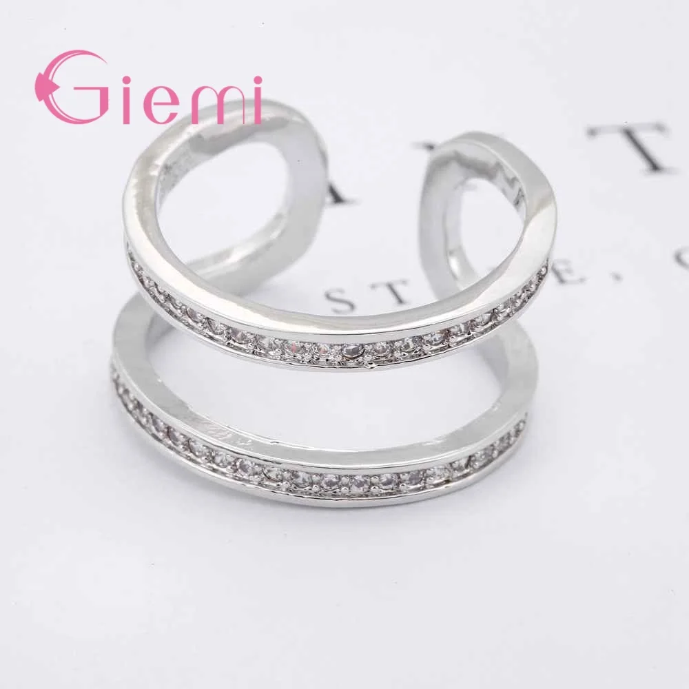 Кольцо с кубическим цирконием и кристаллом геометрической формы регулируемое