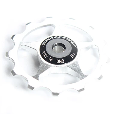 silvery 13T Алюминиевый сплав MTB велосипедный задний переключатель шкив Jockey колесо дорожный велосипед направляющий ролик холостой части Аксессуары для велоспорта 5 цветов - Цвет: silvery