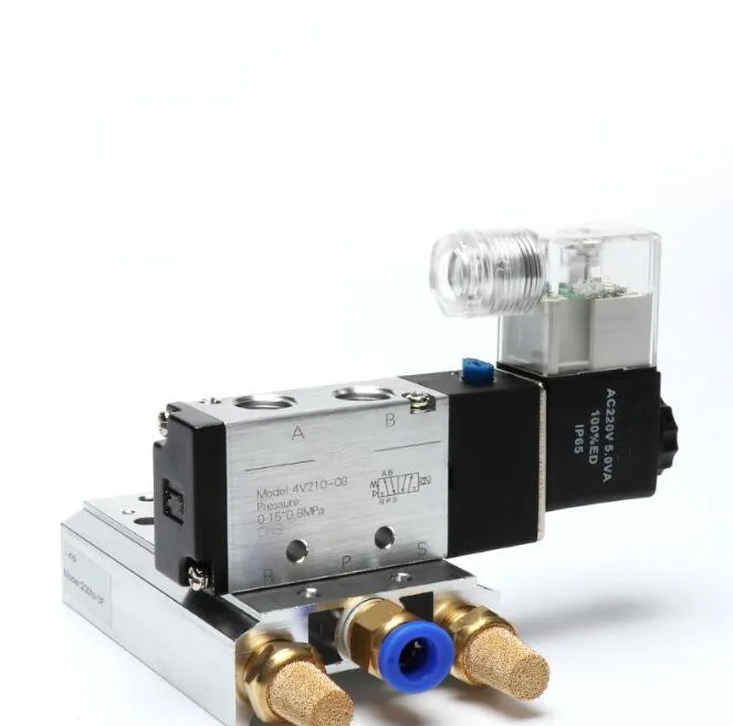 Бесплатная доставка 5 портов 2 Позиции Пневматический электромагнитный клапан