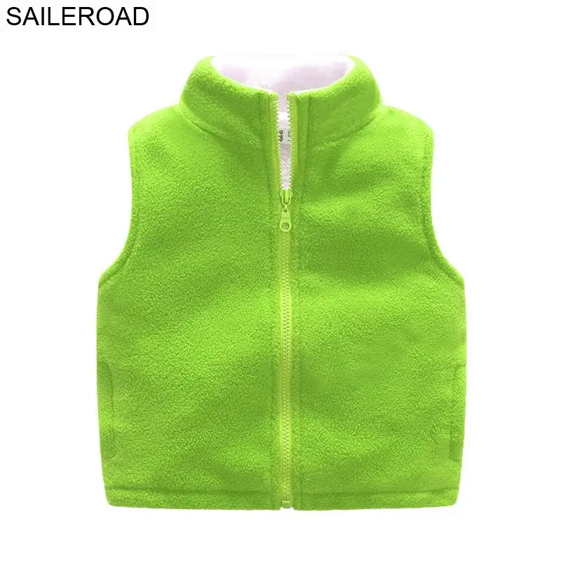 SAILEROAD/зимний детский жилет; флисовая водолазка; одежда для детей; теплый жилет без рукавов для мальчиков; жилет для подростков - Цвет: winter green