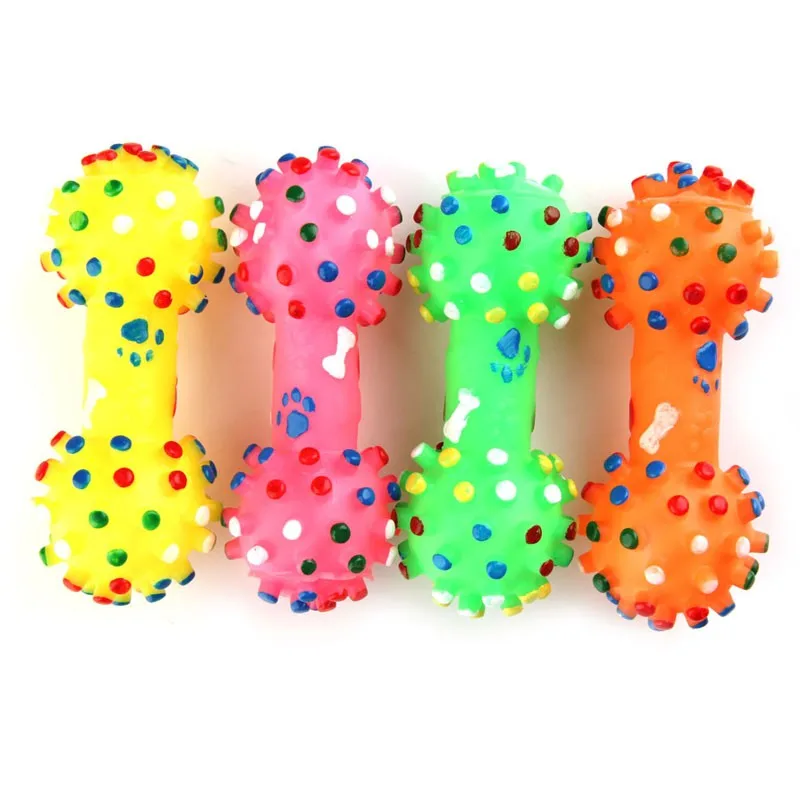 

16*6cm Pet Dog Cat Toys Puppy Squeaky Sound Toy Rubber Bone Dumbbell Chewing Training Playing Toys