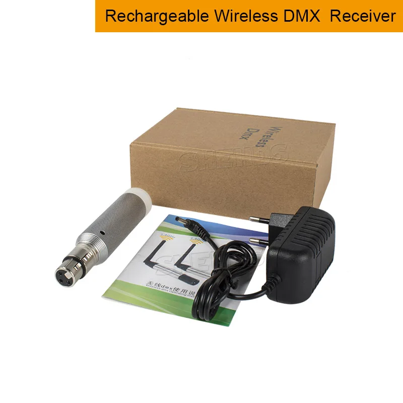 Rechargable Receiver SHEHDS управление Лер беспроводной приемник перезарядки 2,4G ISM гнездовой разъем беспроводной пульт дистанционного управления DMX передатчик сигнала 18 консоль - Color: Rechargable Receiver