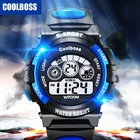 Coolboss брендовые Детские часы светодиодные цифровые детские часы для мальчиков спортивные часы студенческие многофункциональные наручные часы детские часы relogio infantil