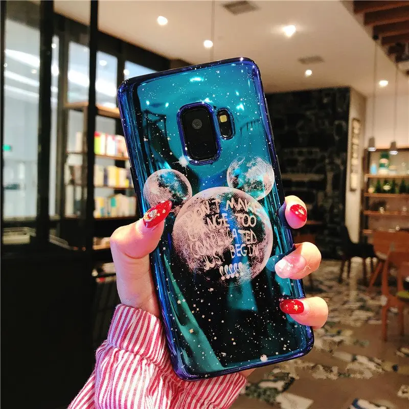 Мягкий чехол YHBBCASES для Samsung S10 Plus мультяшная мышь уши планеты луна Galaxy S8 S9 Note 8