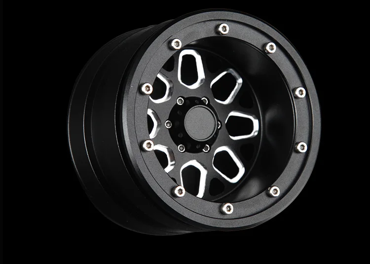 Black 4 шт. D1RC 2,2 дюймов подсолнечника Beadlock Обода Колеса для 1:10 1:8 Traxxas TRX-4 TRX4 RC4WD D90 D110 TF2 осевой SCX10 90046 - Цвет: Black