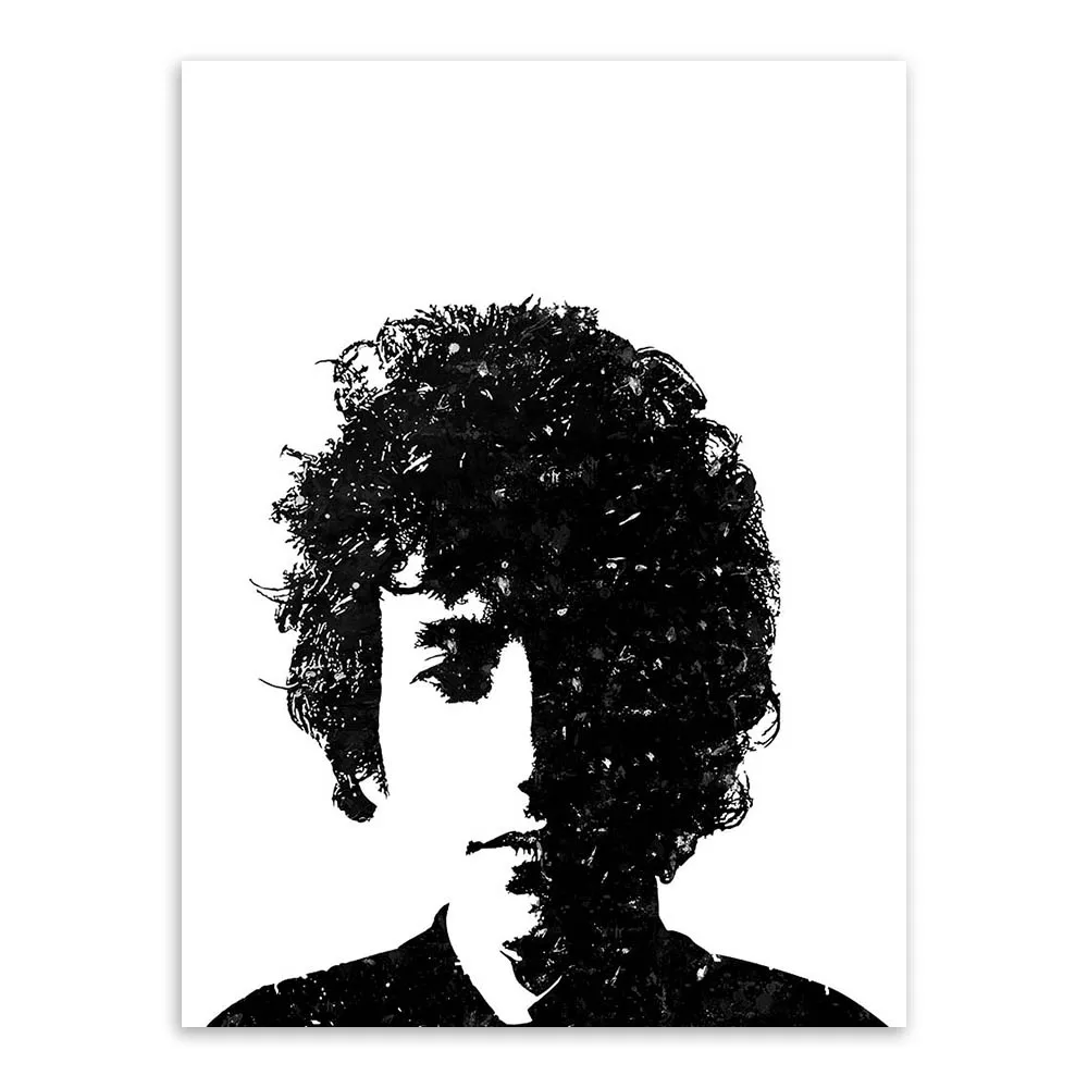 Абстрактная Акварельная Современная звезда Боб Дилан музыкальный Портрет холст