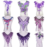 1 pc purple embroidery neckline collar venise lace flowers neckline applique trim lace fabric sewing supplies