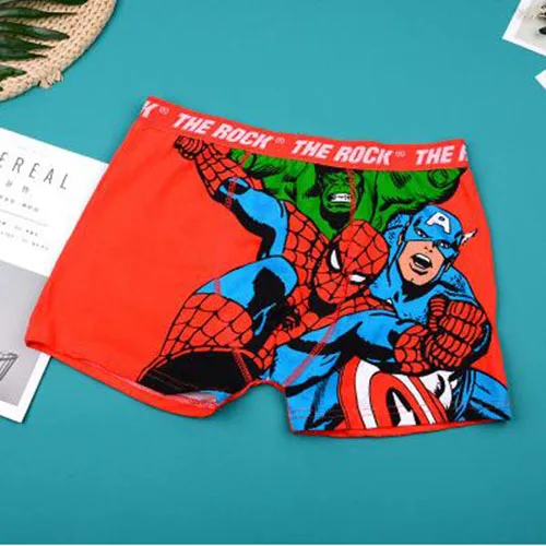 Трусы-боксеры с героями комиксов Marvel, фирменные дышащие трусы-боксеры, мужские трусы-боксеры с летучей мышью, мужские шорты-боксеры, мужское нижнее белье, трусы - Цвет: spiderman2