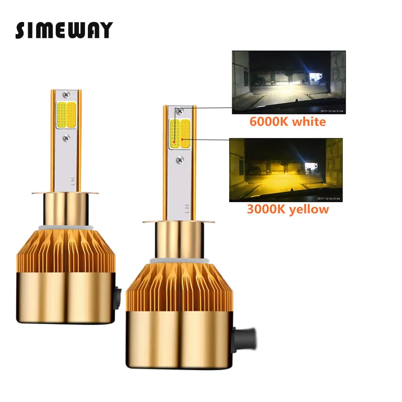 2 шт. Автомобильные светодиодные фары H1 880/H27 9005/HB3 9006/комплект ламп H4 H7 H11 H3 9012/HIR2