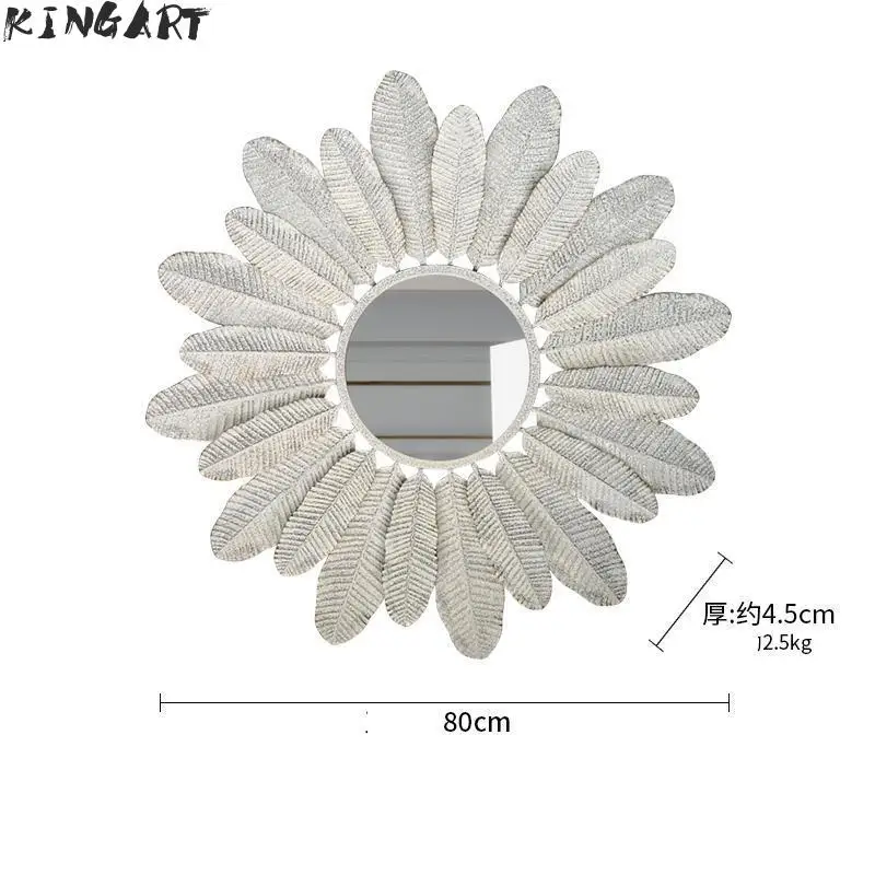Большое настенное зеркало металлическое для гостиной Настенный декор рамка