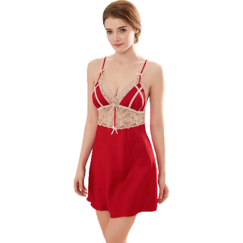 Модное летнее платье женское сексуальное кружевное лоскутное белье ночная