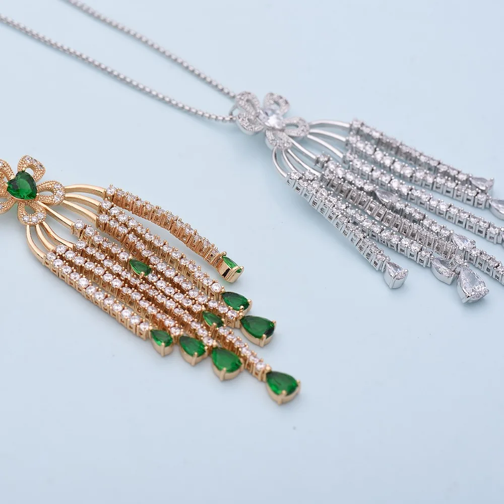 LUOTEEMI бренд богемный дизайн Роскошная Свадебная кисточка большой кулон с