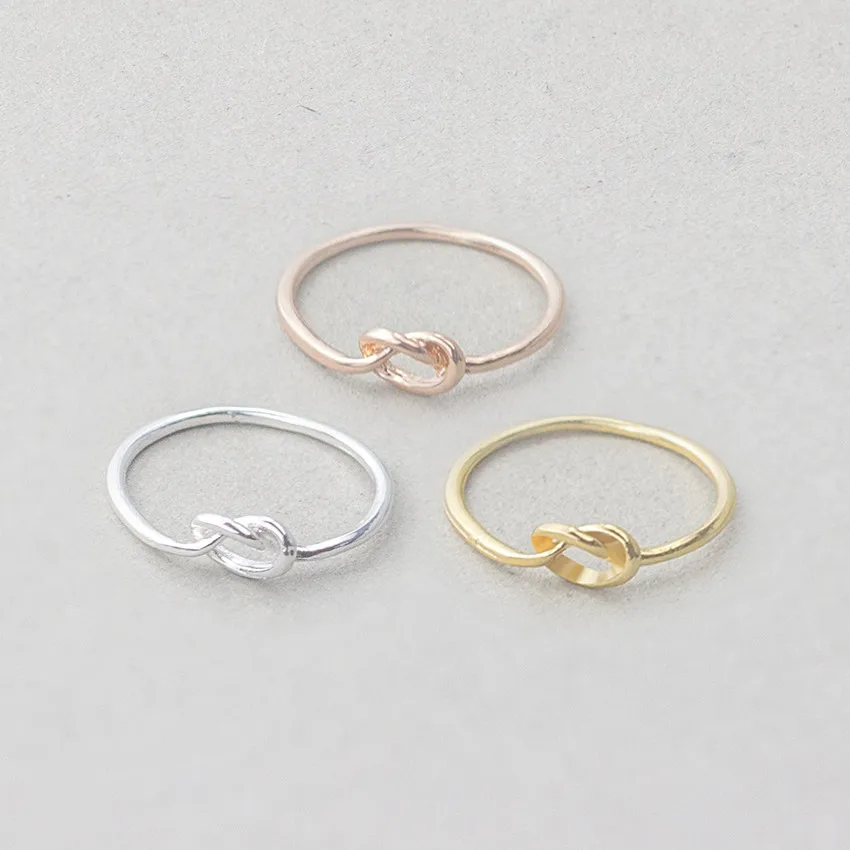 Модные кольца с узлом из цинкового сплава цвет розового золота бижутерия для