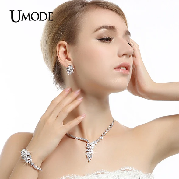 UMODE Новейший дизайн Женские модные нежные серьги в форме цветка с AAA+