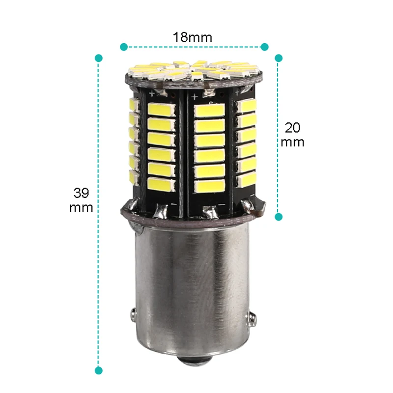 HYZHAUTO 2 шт 1156 Ba15s P21W свет 4014 66 SMD S25 автомобиля авто светодиодные Фары заднего хода