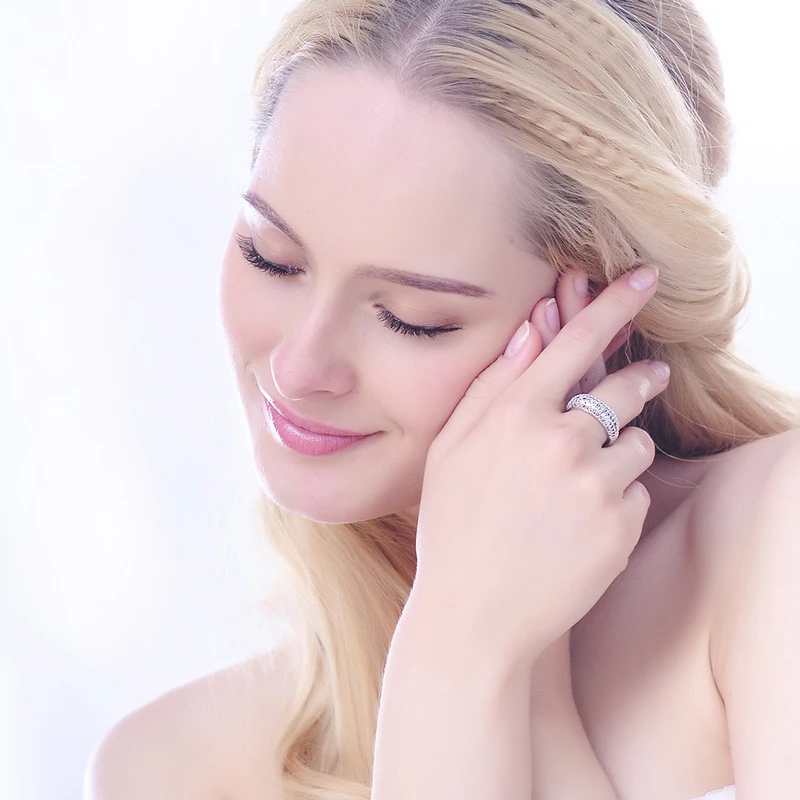 LZESHINE блестящие перстни проложить полностью циркониевый высокое качество