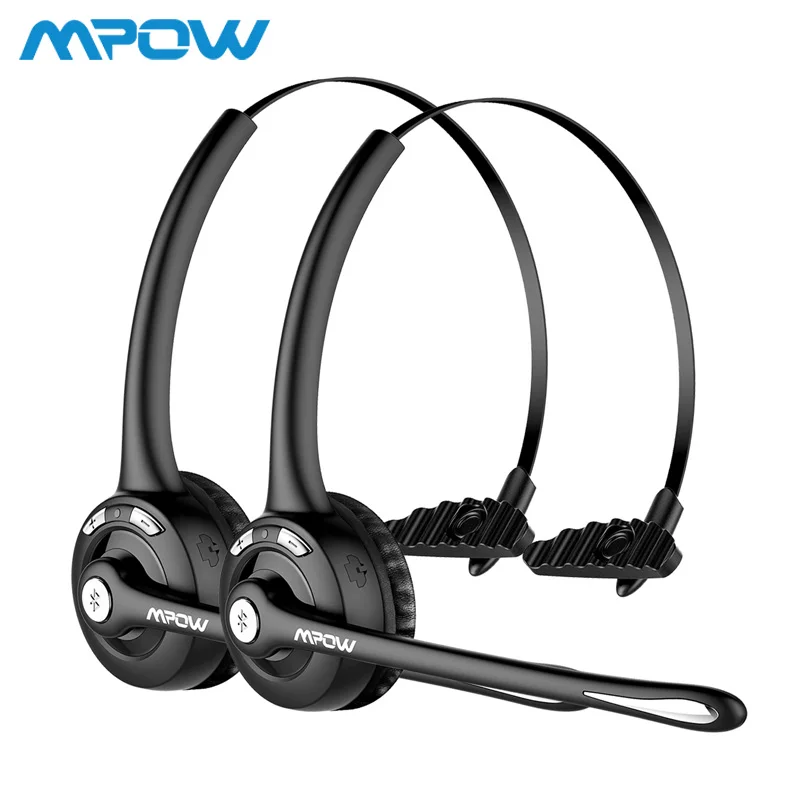 2PCS Профессиональные беспроводные Bluetooth наушники Mpow Pro с микрофоном, 13 ч, время разговора для водителей, колл-центра, Skype, офиса, 1/2 шт. в упаковке - Цвет: 2PCS