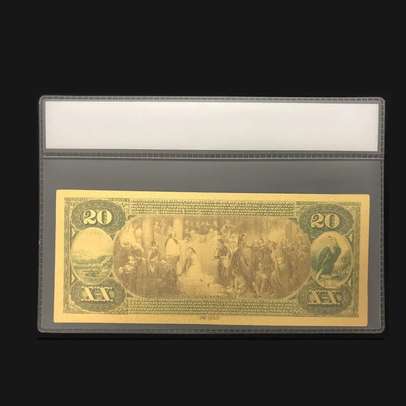 Новые продукты для 1875 года Америка золотые банкноты 20 долларов в 24k золото