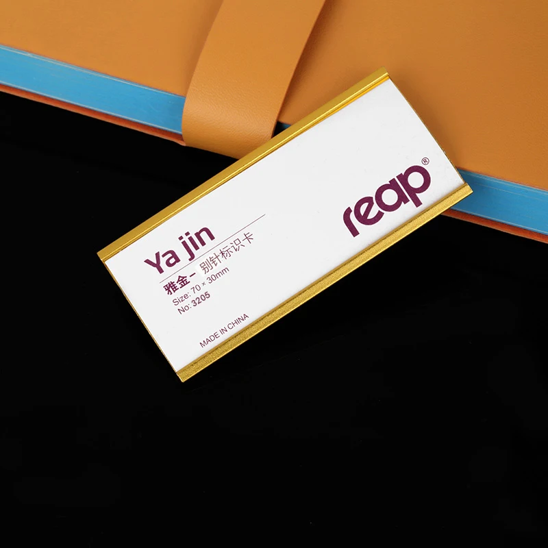 Reap 7011 имя держатель значка булавки/магниты металлическое имя значок в форме пластины держатель карты имя тег - Цвет: 70x30 pin