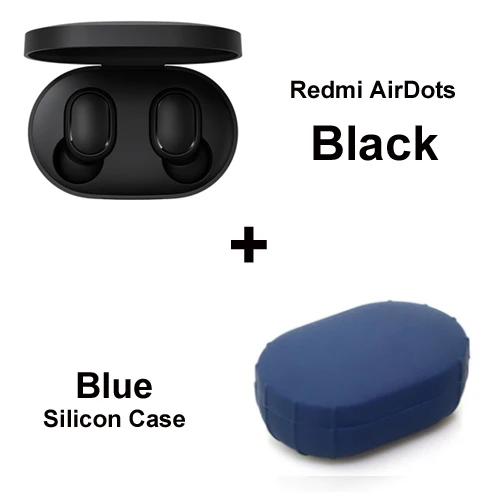 Add Blue Case Xiaomi Redmi Airdots Xiaomi TWS стерео беспроводные наушники Голосовое управление Bluetooth 5,0 шумоподавление управление краном - Цвет: Add Blue Case