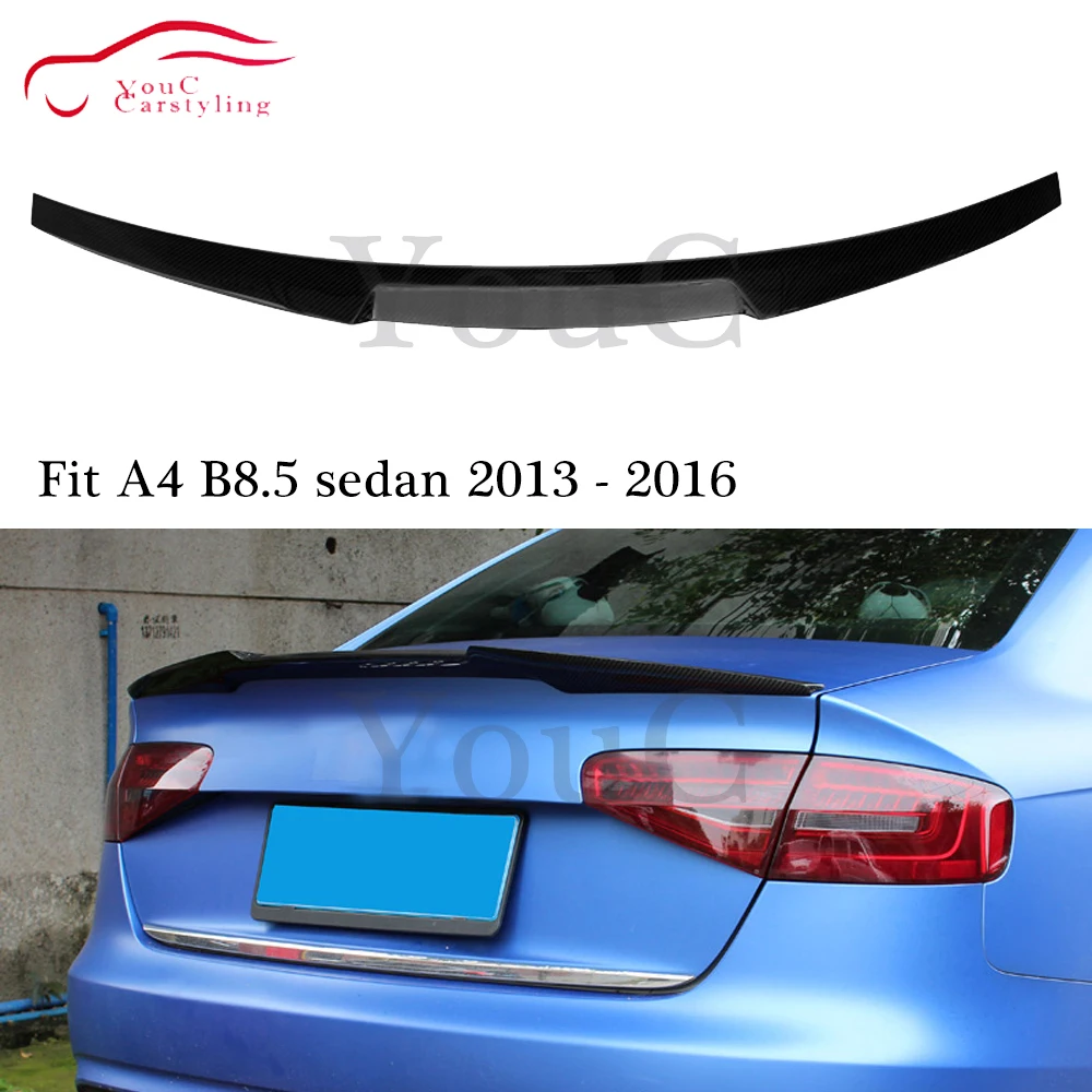 Стильный спойлер M4 губа багажника из углеродного волокна для Audi A4 B8.5 2013 2016 4