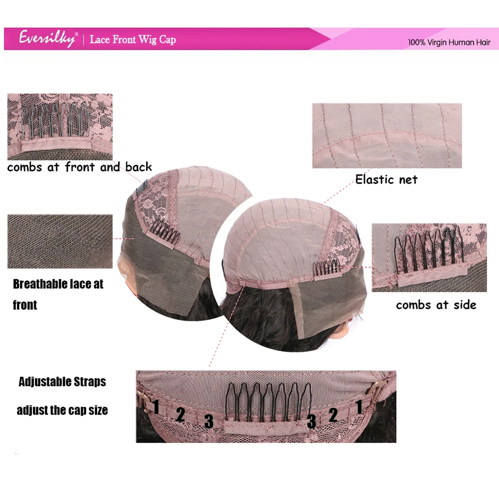 Eversilky Glueless короткий парик с боковой челкой спереди кружевные человеческие волосы парики боб стиль для черных женщин перуанские волосы remy парик