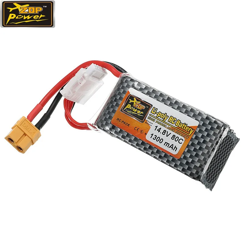 Перезаряжаемые lipo Батарея ZOP Мощность 14.8 В 1300 мАч 80c 4S XT60 plug|xt60 plug|4s lipozop power |