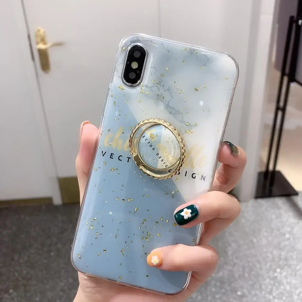 Zxtrby простой Блестящий Мягкий чехол для сотового телефона с держателем iphone XS XR XSMax