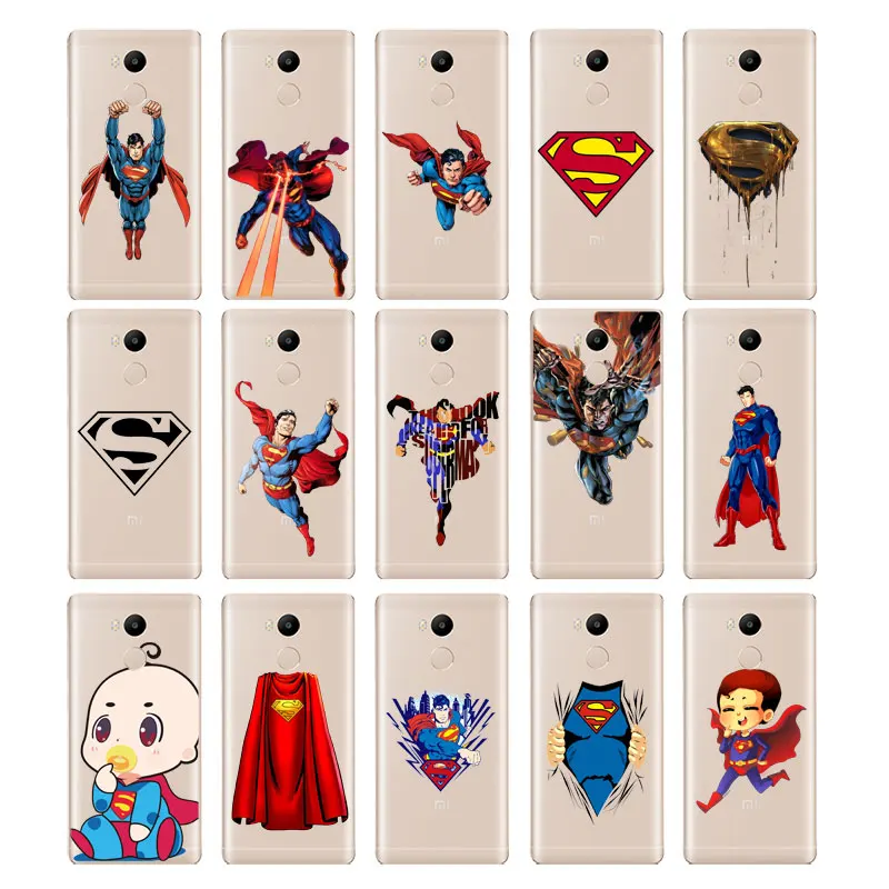 DREAMFOX M296 Superman Soft TPU Silicone Case Cover For Xiaomi Redmi Note 3 4 4X 5 5A 6 7 Pro Global |
