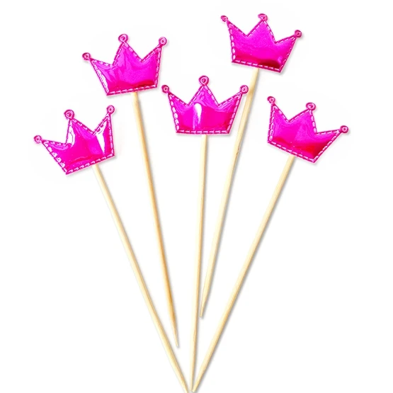 5pcs rose red Crown 5 шт. из искусственной кожи Сердце Звезда Корона Микки голова торт Топпер для с изображением пирожного на день рожденья Детские флажки для душа вечерние свадебные украшения - Цвет: 5pcs rose red Crown