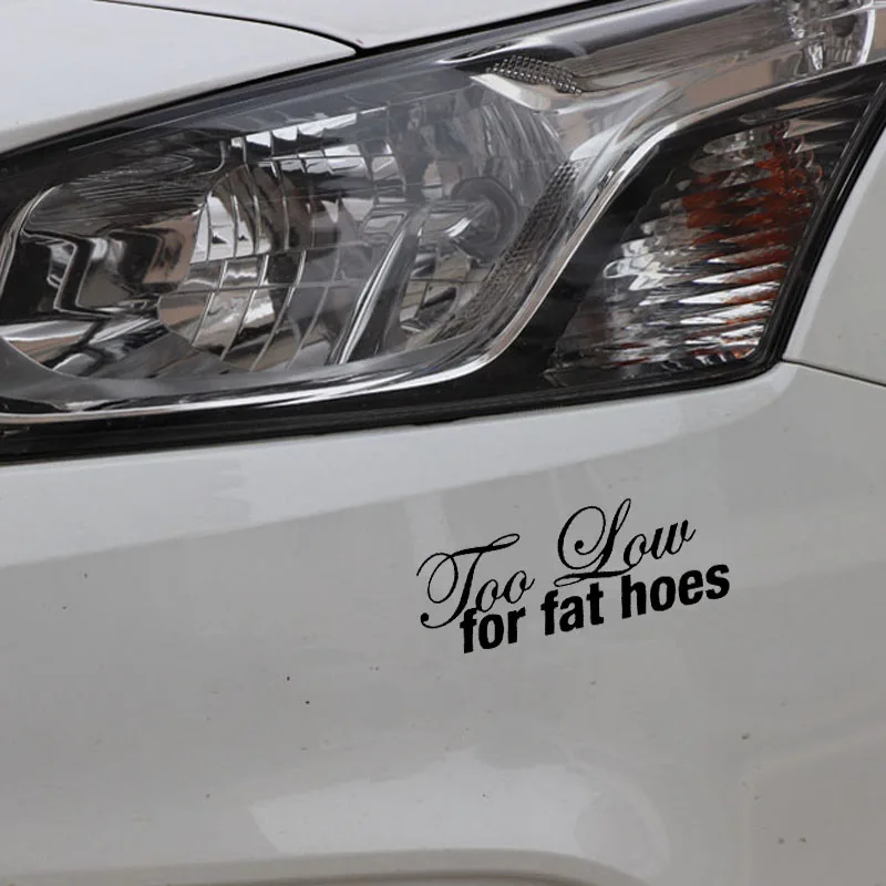 YJZT 13.9X5.3CM Too Low For Fat Hoes JDM Decal Vinyl Car Sticker Truck Window Black/Silver C26-0266 | Автомобили и мотоциклы