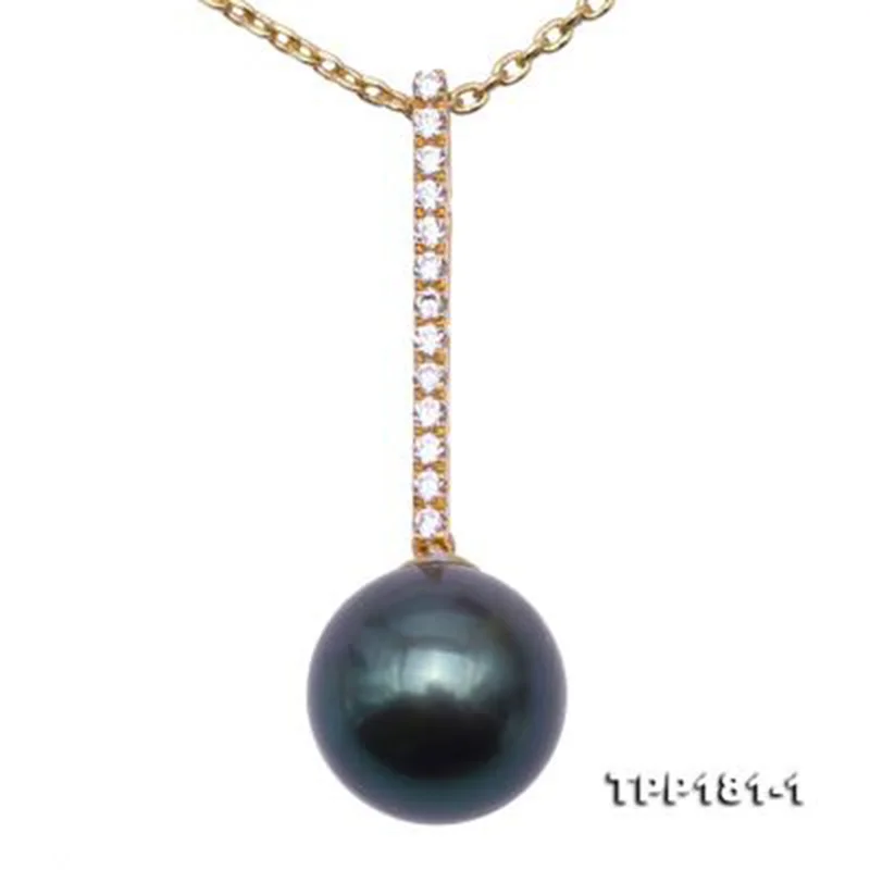 JYX Tahiti Pearl Necklace Women beautiful 14K Gold 9.5mm Black Tahitian Pendant 18&quot | Украшения и аксессуары