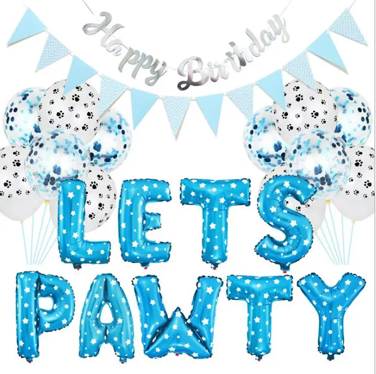 LETS PAWTY воздушные шары из фольги украшение на день рождения дети алфавит собаки