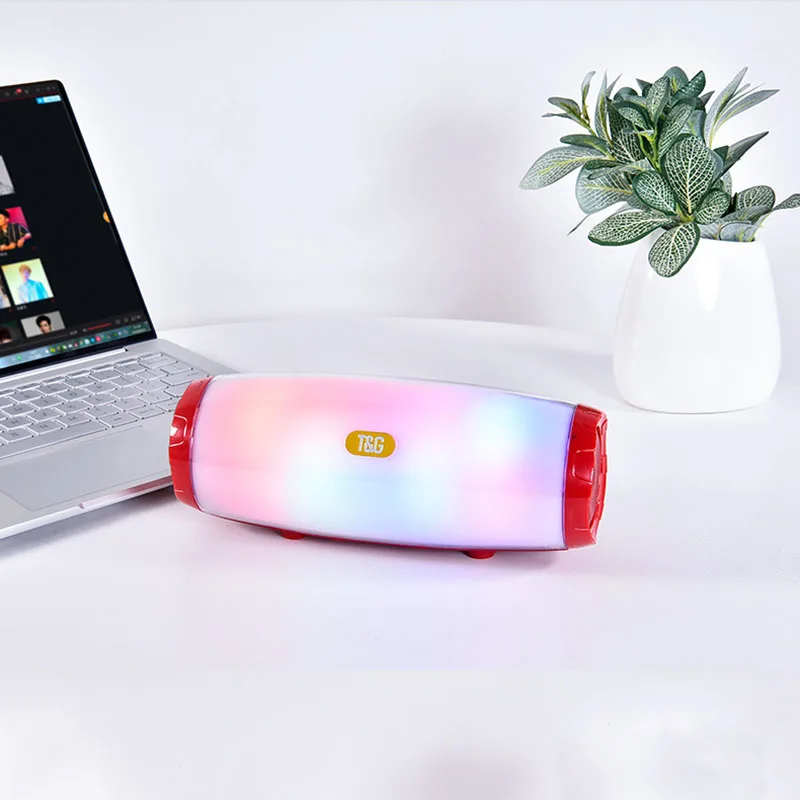Светодиодный Bluetooth динамик Портативный Открытый громкий динамик беспроводной мини Колонка 3D 10 Вт стерео музыка объемный Поддержка FM TFCard бас-бокс - Цвет: Красный