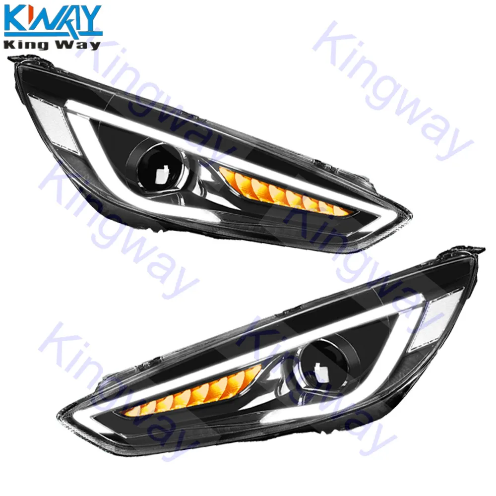 King Way-пара светодиодных фар DRL для- Ford Focus Halo прожекторная лампа