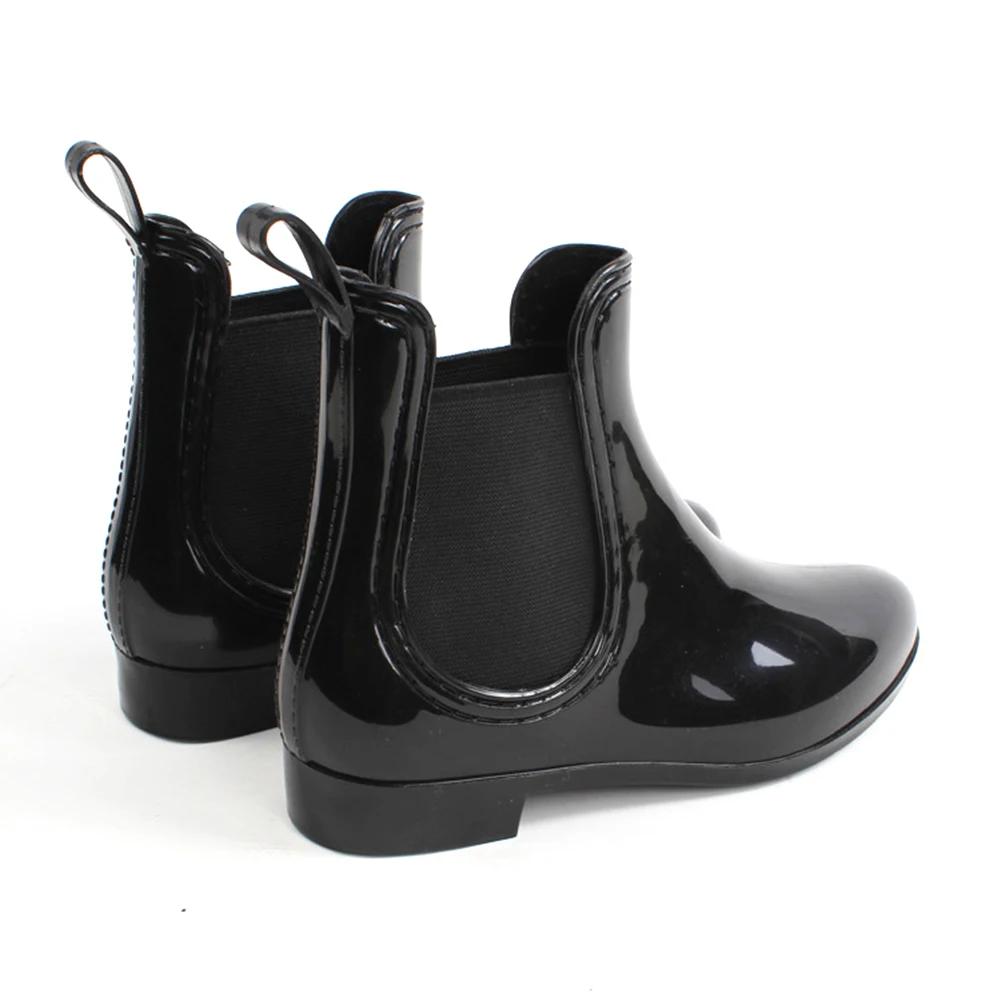 Женские непромокаемые ботинки YJSFG черные повседневные резиновые из ПВХ|Женские