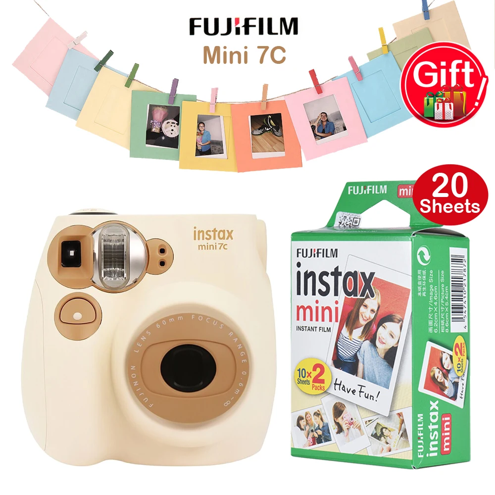 Fujifilm Instax Mini7c/7 s мгновенные камеры Наборы с 20 листов Fimls День рождения Рождество год фестиваль подарок для мальчиков девочек
