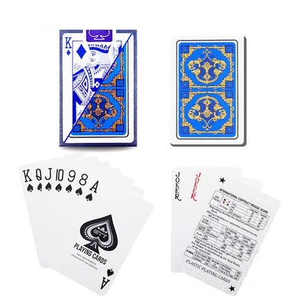 blue 5639 ПВХ Пластик шаблон баккара Пластик Водонепроницаемый игральных карт игры техасский холдем покер карты; настольные игры 58*88 мм карты - Цвет: blue 5639