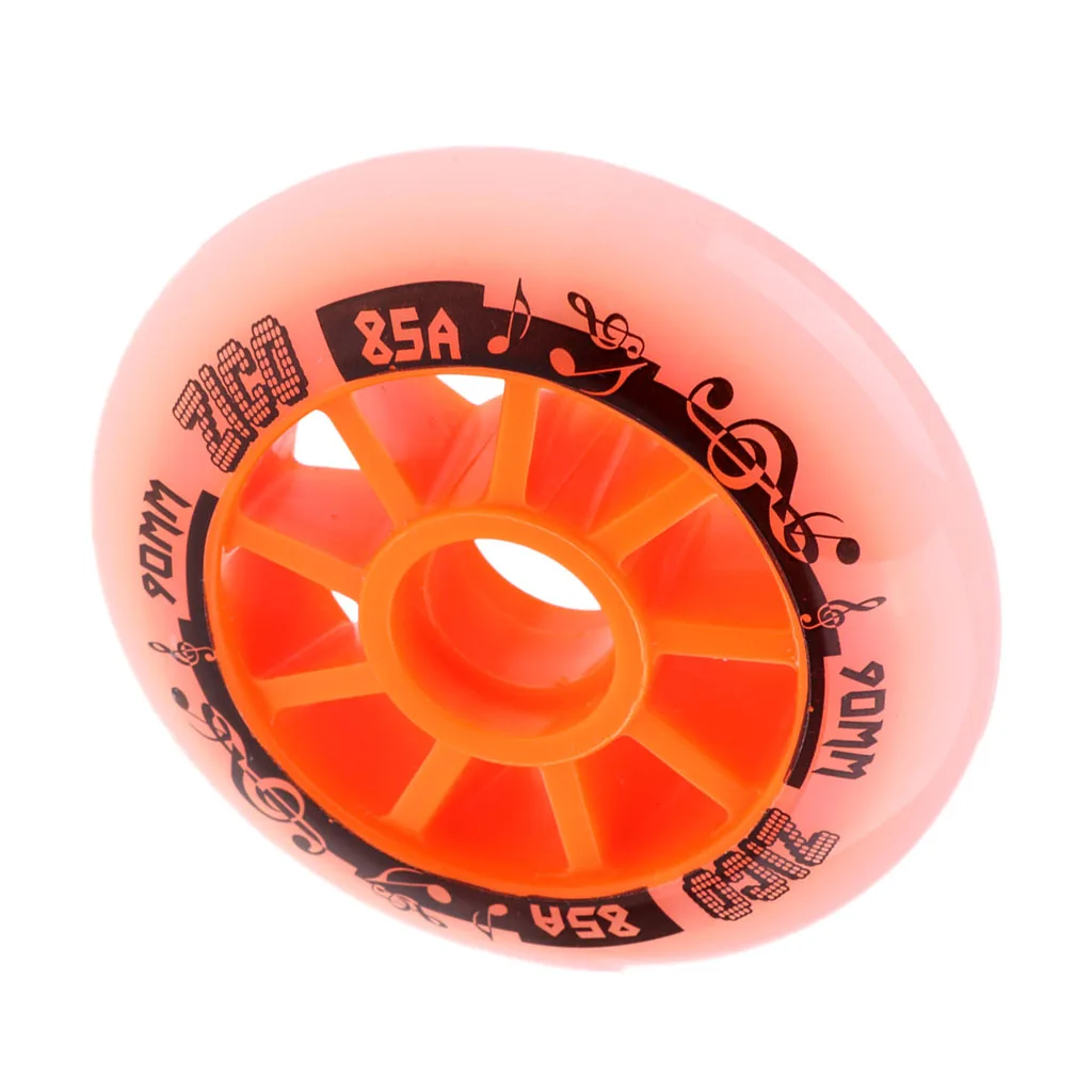 Orange 90mm Уличные ПУ роликовые коньки Замена колеса гоночные скоростные колеса 4 цвета 90-110 мм - Цвет: Orange 90mm