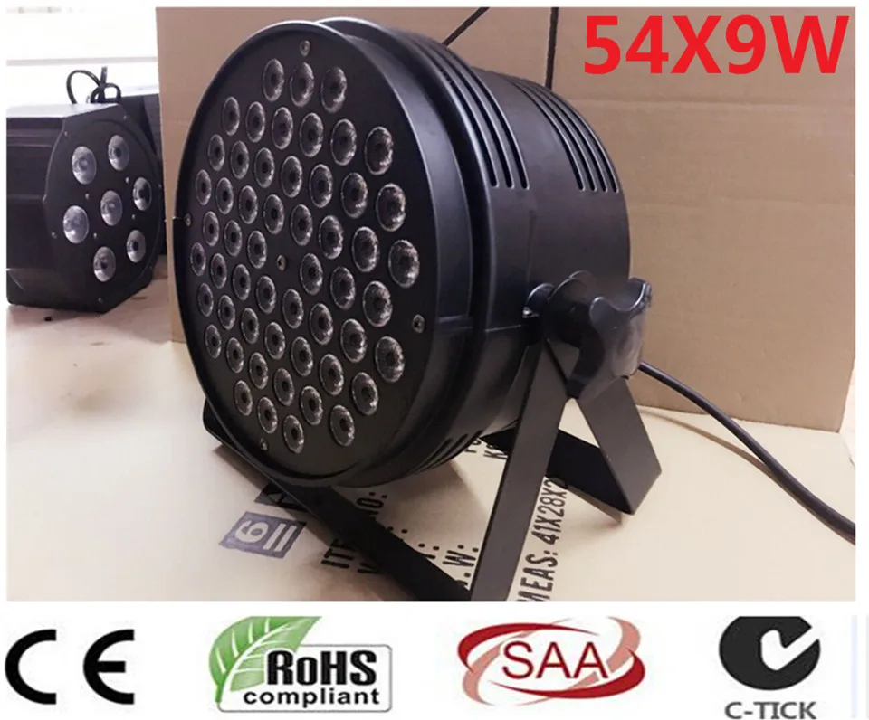 Светодиодный светильник 54X9 W dj par Ультра Яркий вращающийся ветряная мельница RGB